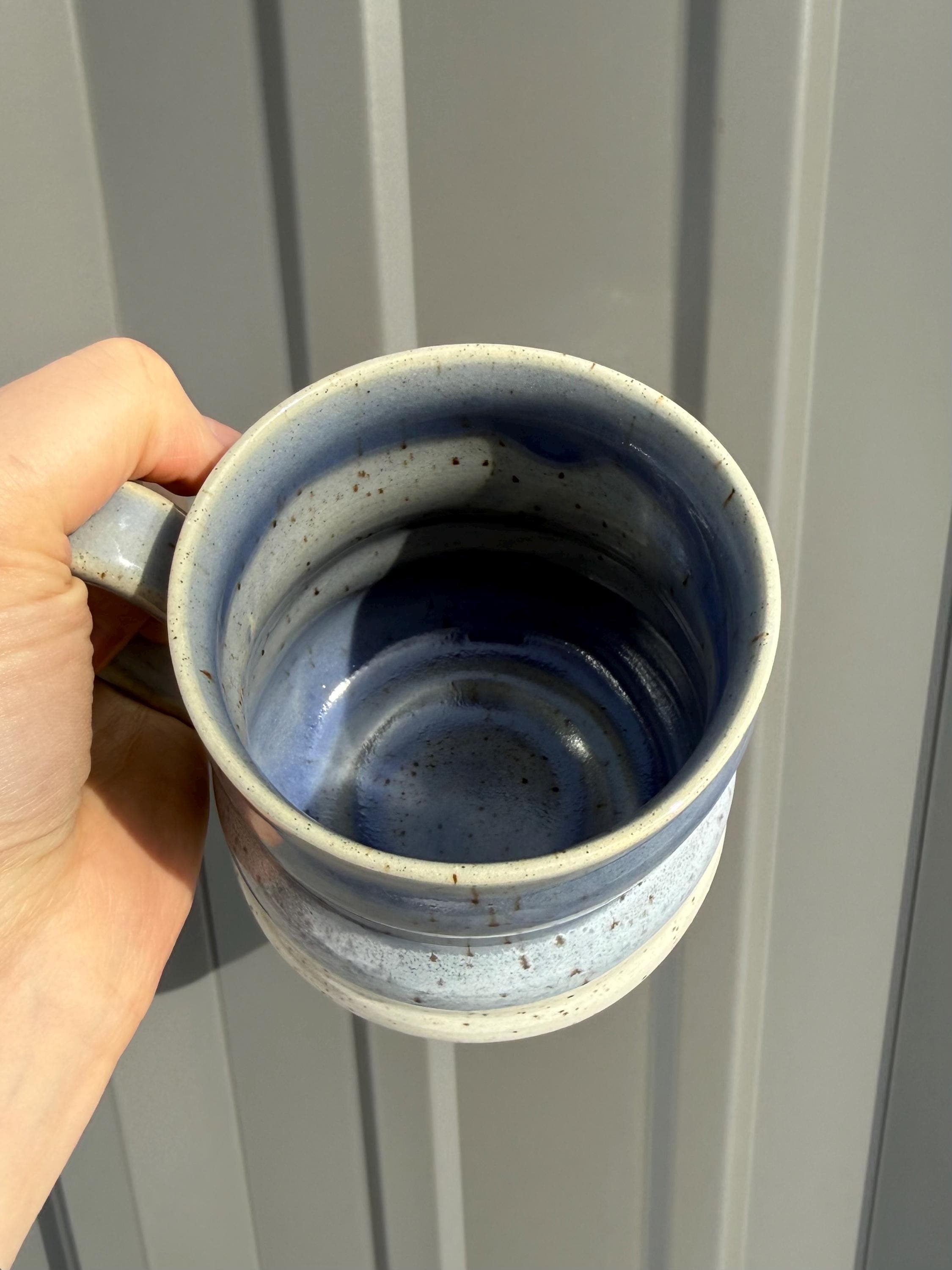 Blue and White Bubble Mug Handmade