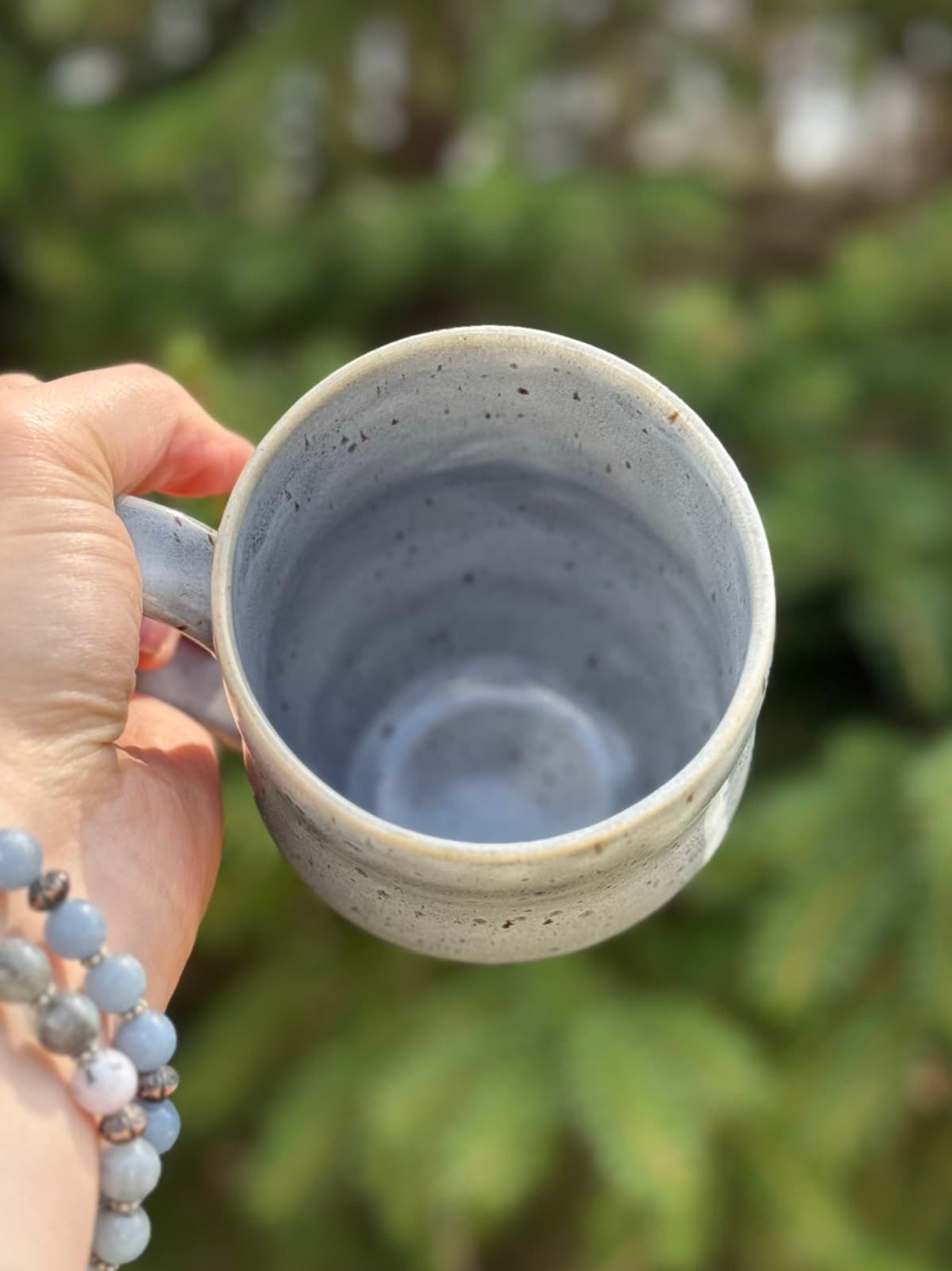 Light blue ceramic mug