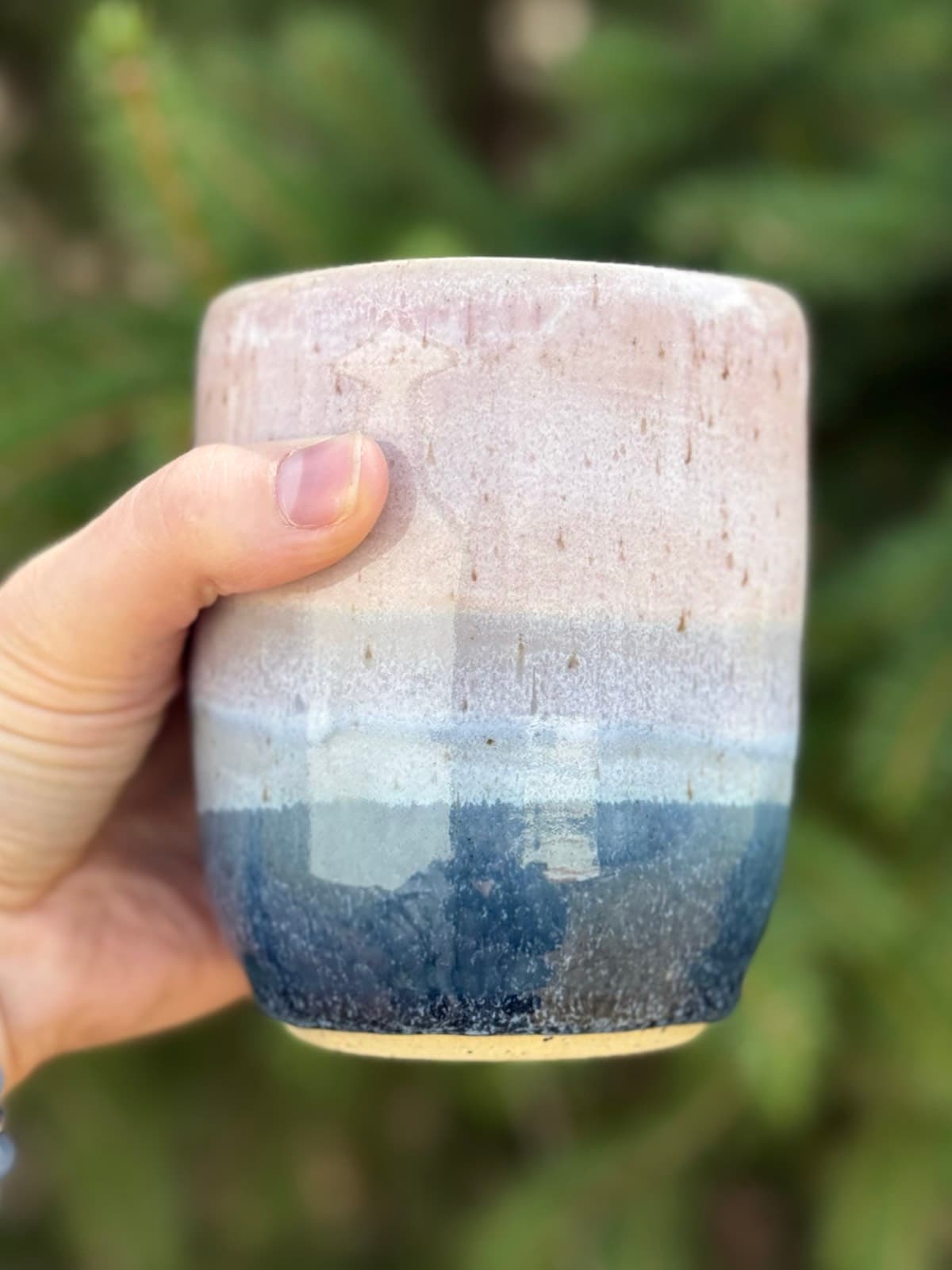 Pink and blue sunset tall cup