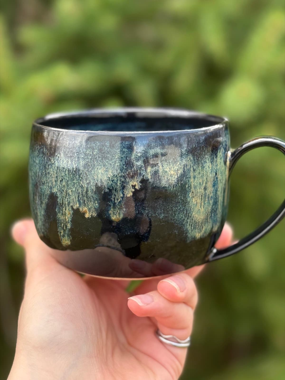 Waterfall red iron oxide teacup