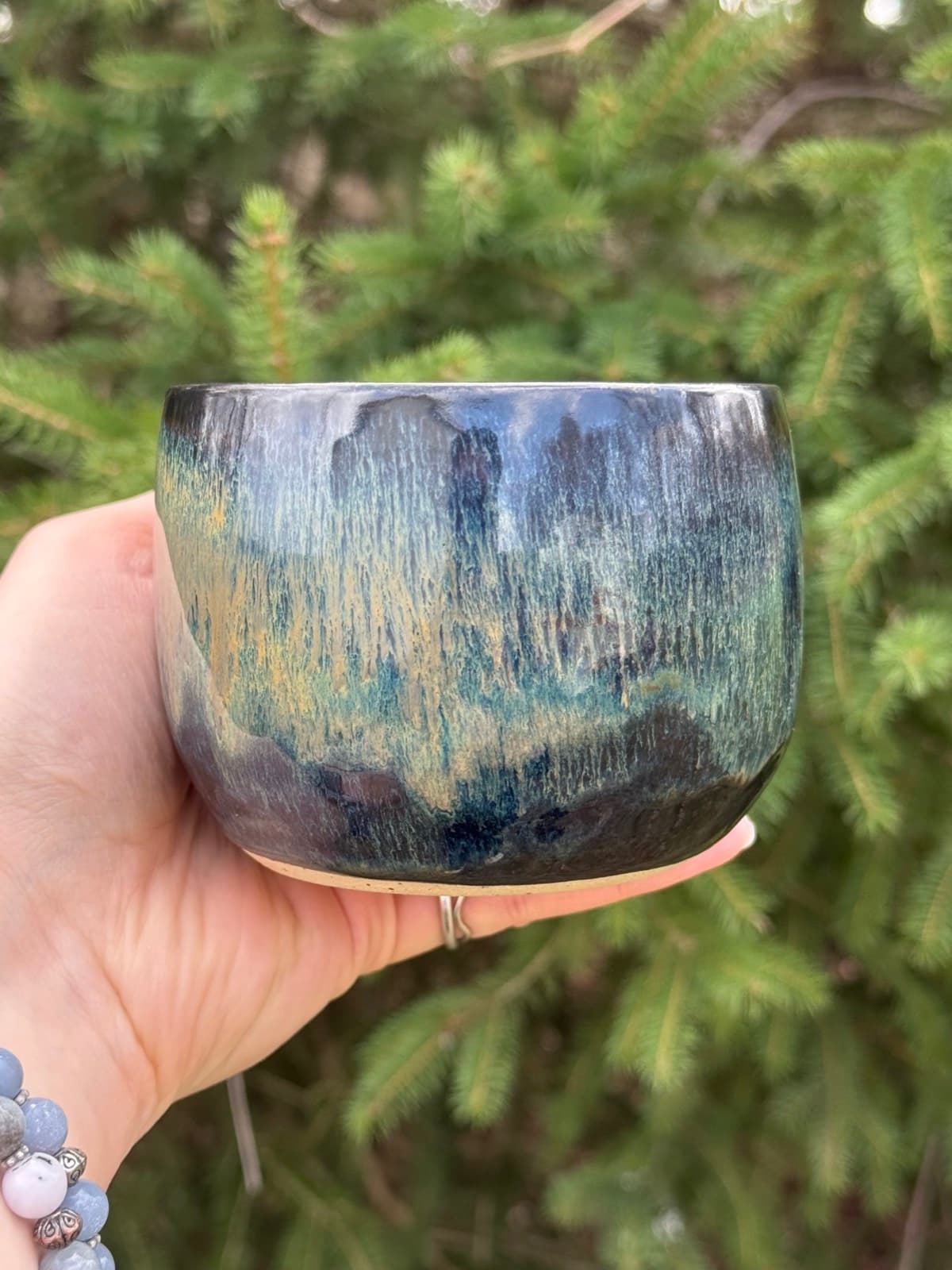 Waterfall red iron oxide teacup