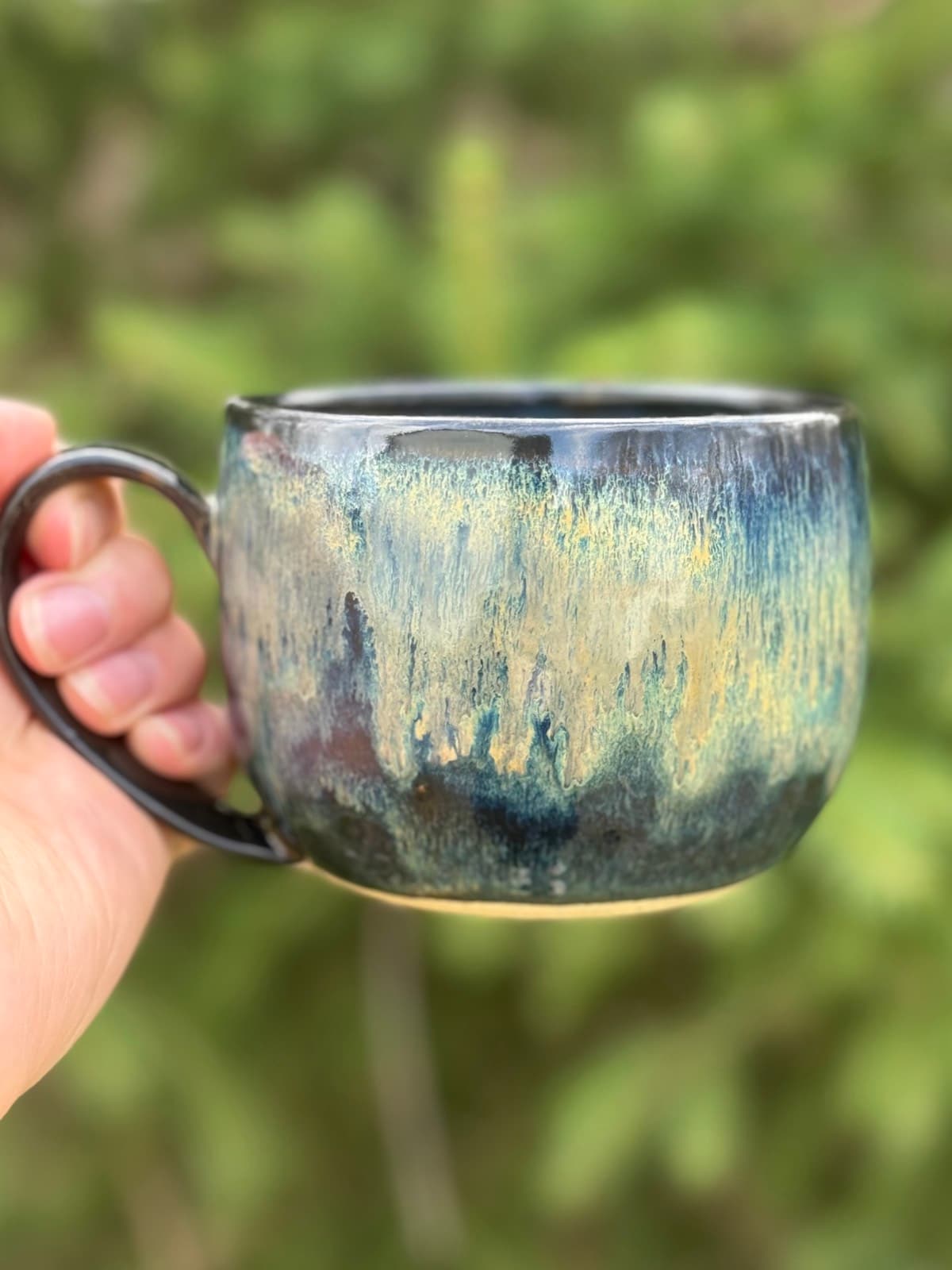 Waterfall red iron oxide teacup