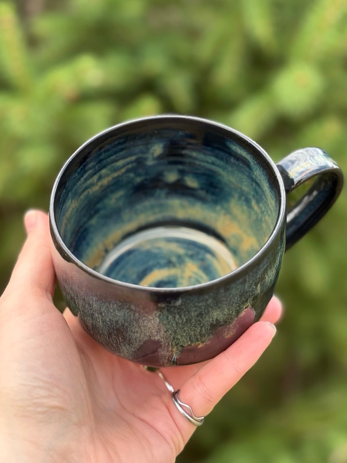 Waterfall red iron oxide teacup