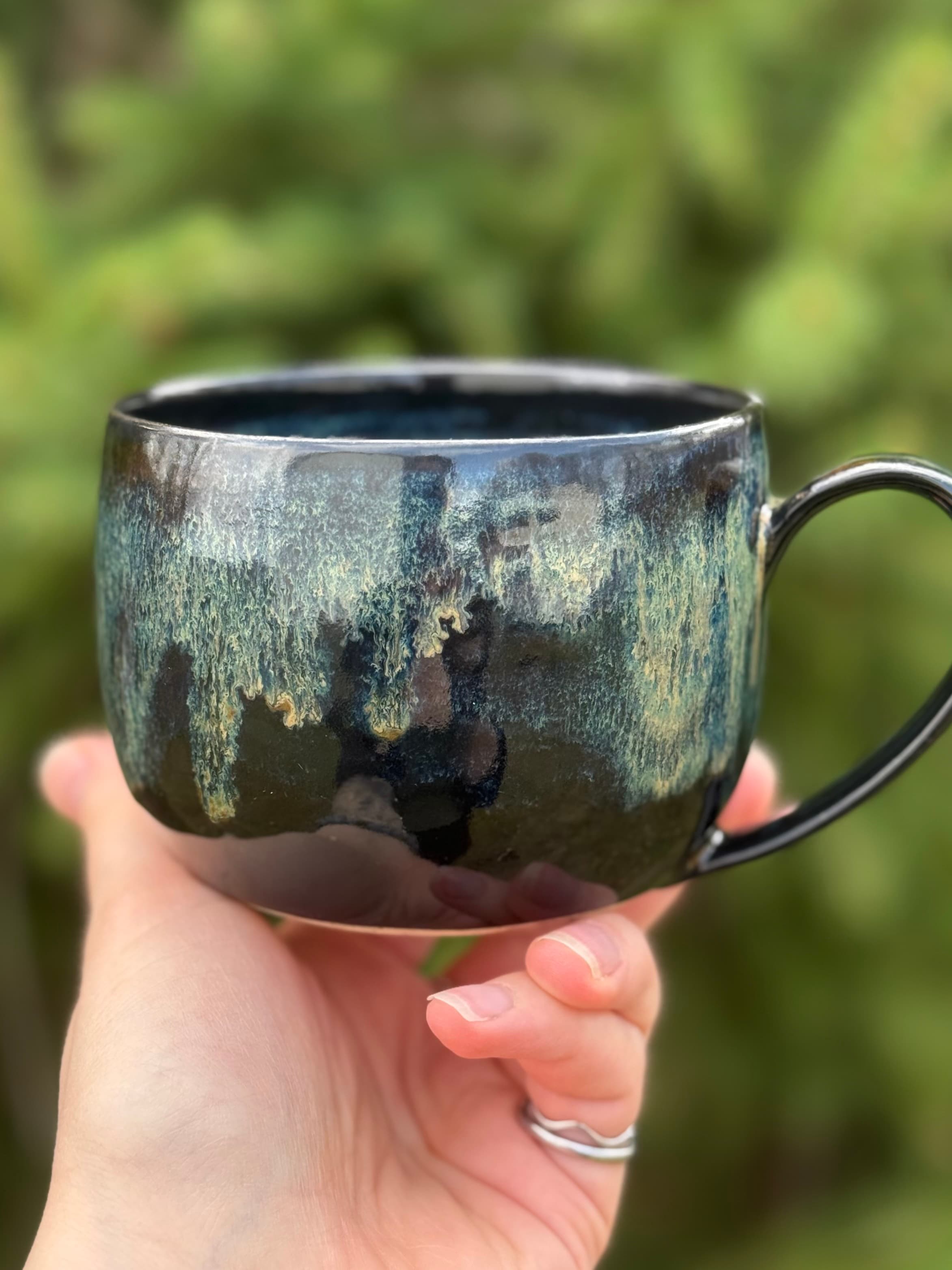 Waterfall red iron oxide teacup